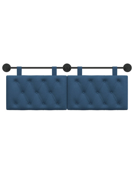 Testata appesa Montaggio a parete Blu 130 x 55 x 7 cm Tessuto