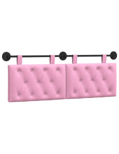 Testata appesa Montaggio a parete Rosa 130 x 55 x 7 cm Tessuto 2