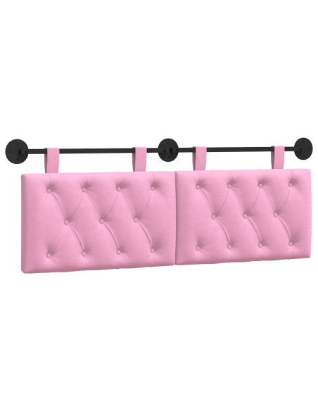 Testata appesa Montaggio a parete Rosa 150 x 55 x 7 cm Tessuto
