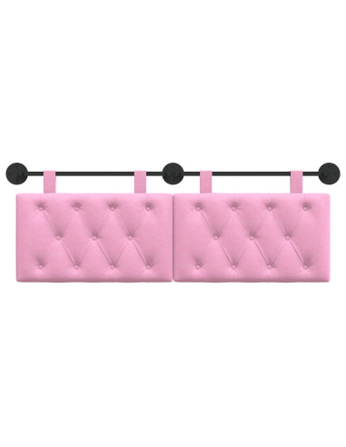 Testata appesa Montaggio a parete Rosa 150 x 55 x 7 cm Tessuto