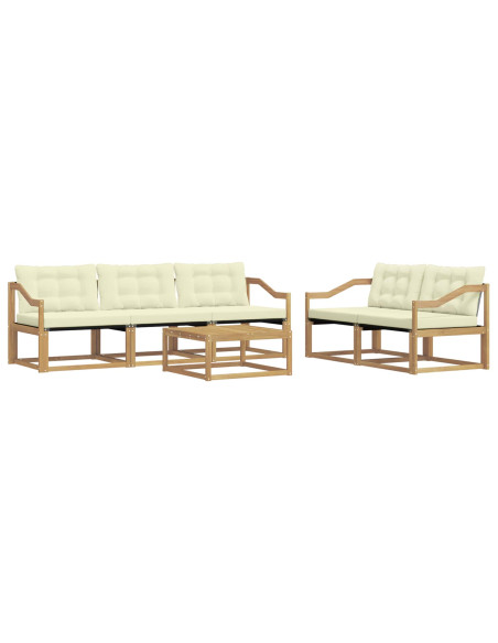 Set di divani da esterno 6 pcs Bianco e Crema 79 x 79 x 37 cm