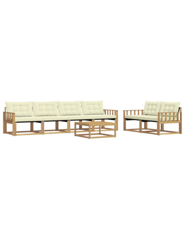 Set di divani da esterno 7 pcs Bianco e Crema 79 x 79 x 37 cm