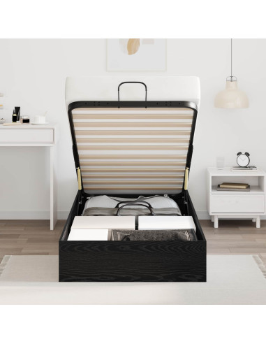 Letto ottomano Rovere Nero 193 x 120 x 25 cm Truciolare