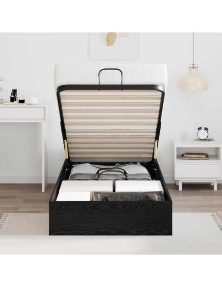 Letto ottomano Rovere Nero 193 x 120 x 25 cm Truciolare