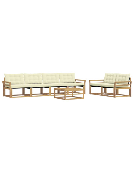 Set di divani da esterno 7 pcs Bianco e Crema 79 x 79 x 37 cm