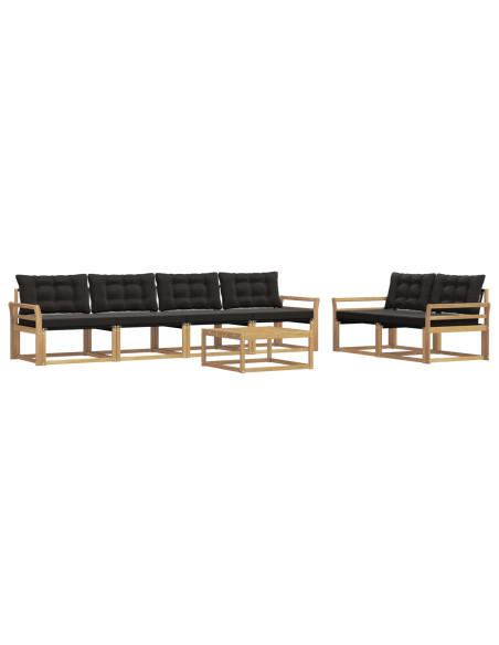 Set di divani da esterno 7 pcs Bianco e Nero 79 x 79 x 37 cm