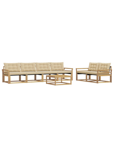 Set di divani da esterno 7 pcs Bianco e Beige 79 x 79 x 37 cm