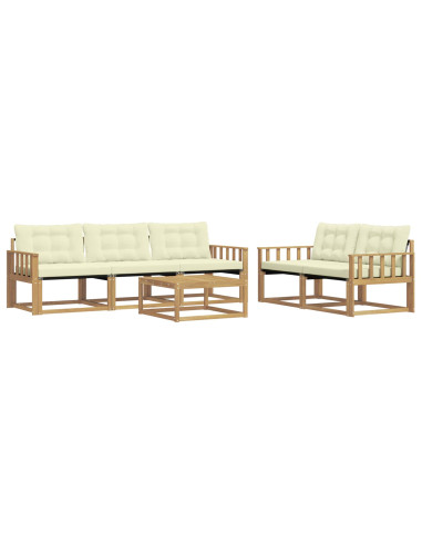 Set di divani da esterno 6 pcs Bianco e Crema 79 x 79 x 37 cm
