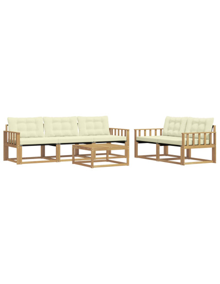 Set di divani da esterno 6 pcs Bianco e Crema 79 x 79 x 37 cm