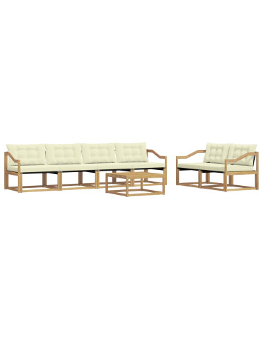 Set di divani da esterno 7 pcs Bianco e Crema 79 x 79 x 37 cm