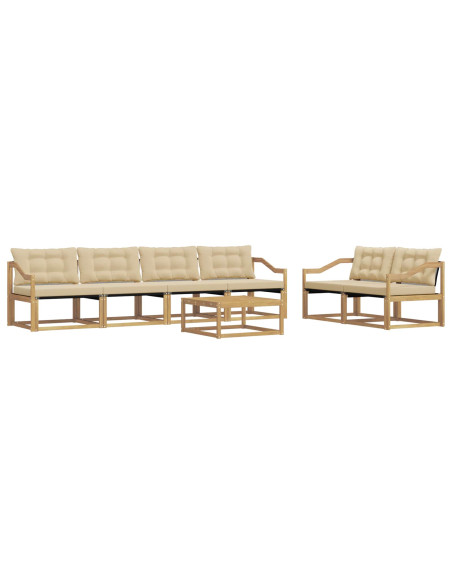 Set di divani da esterno 7 pcs Bianco e Beige 79 x 79 x 37 cm