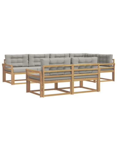 Set di divani da esterno 6 pcs Bianco e Grigio Chiaro