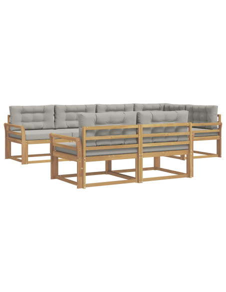 Set di divani da esterno 6 pcs Bianco e Grigio Chiaro