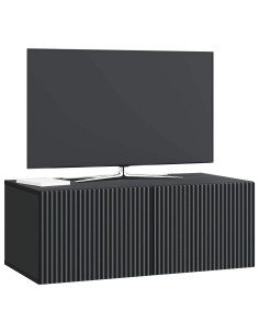 Mobile Porta TV da Muro Nero 78,5 x 41 x 30 cm 2