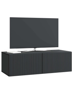 Mobile Porta TV da Muro Montaggio a parete Nero 98 x 41 x 30 cm 2