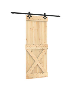 Porta scorrevole Naturale e Nero 80 x 210 cm 2