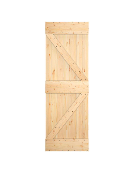 Porta scorrevole Naturale e Bianco 70 x 210 cm
