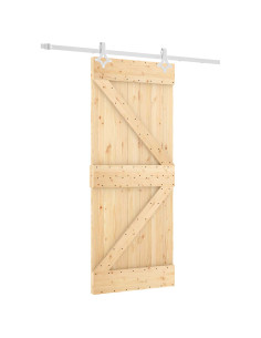 Porta scorrevole Naturale e Bianco 85 x 210 cm 2