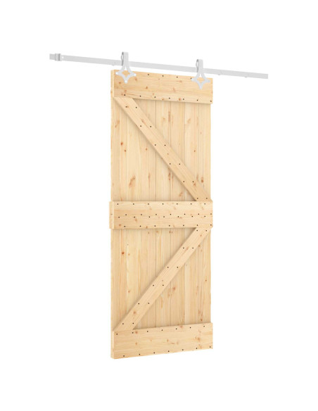 Porta scorrevole Naturale e Bianco 85 x 210 cm