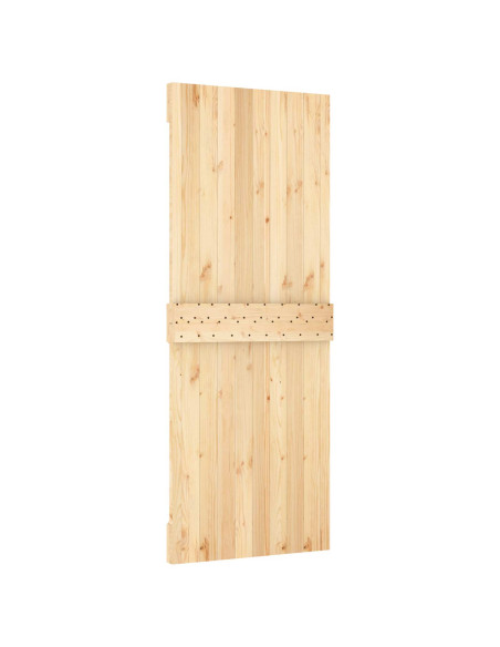 Porta scorrevole Naturale e Nero 80 x 210 cm