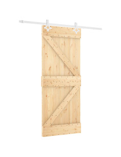 Porta scorrevole Naturale e Bianco 80 x 210 cm 2
