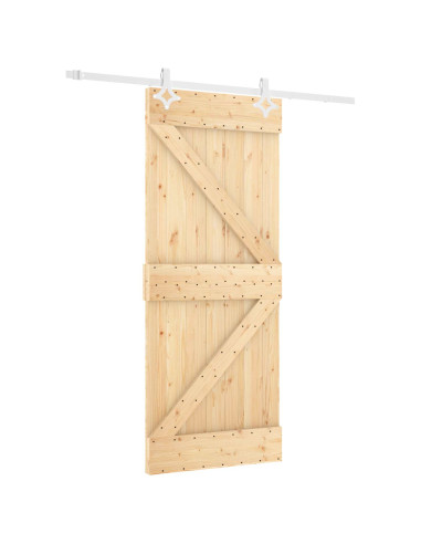 Porta scorrevole Naturale e Bianco 80 x 210 cm