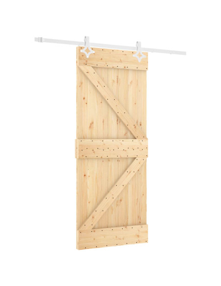 Porta scorrevole Naturale e Bianco 80 x 210 cm