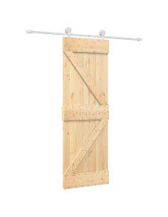 Porta scorrevole Naturale e Bianco 70 x 210 cm 2