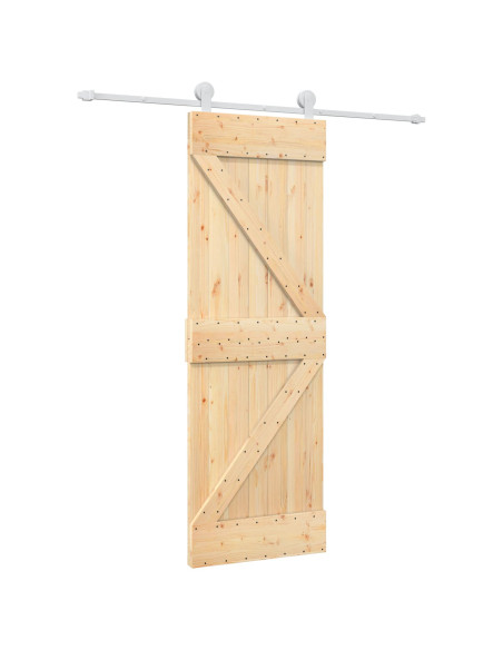 Porta scorrevole Naturale e Bianco 70 x 210 cm