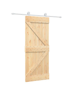 Porta scorrevole Naturale e Bianco 85 x 210 cm 2