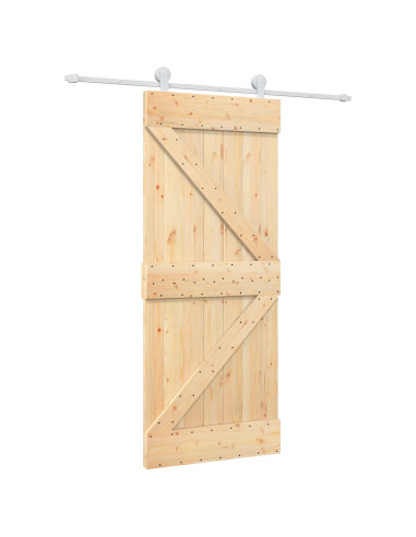 Porta scorrevole Naturale e Bianco 85 x 210 cm