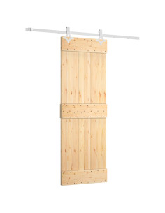 Porta scorrevole Naturale e Bianco 70 x 210 cm 2