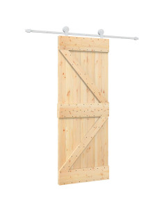 Porta scorrevole Naturale e Bianco 80 x 210 cm 2