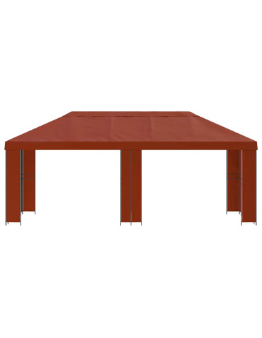 Gazebo da giardino 6 x 3 m Terracotta Poliestere e Acciaio 190