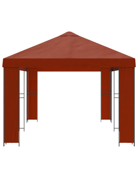 Gazebo da giardino 6 x 3 m Terracotta Poliestere e Acciaio 190