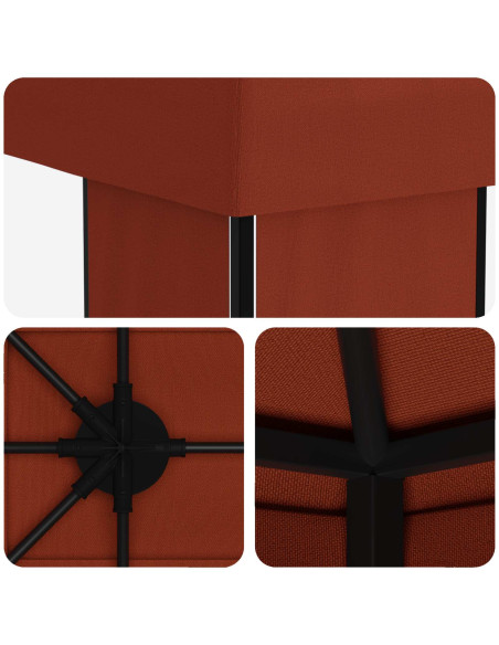 Gazebo da giardino 6 x 3 m Terracotta Poliestere e Acciaio 190