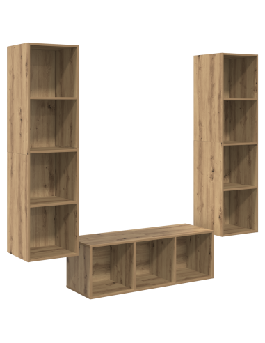 Set mobile TV 3 pcs Rovere artigianale Legno multistrato