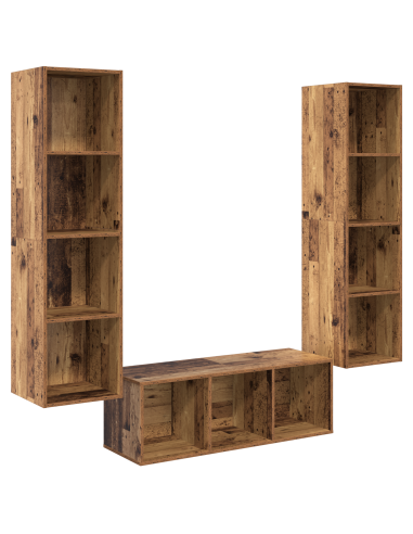 Set mobile TV 3 pcs Legno vecchio Legno multistrato