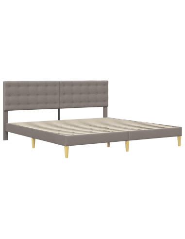 Struttura del letto con testiera Tortora 200 x 200 cm Tessuto