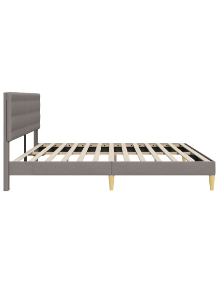 Struttura del letto con testiera Tortora 200 x 200 cm Tessuto