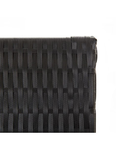 Divisorio per Ambienti a 3 Pannelli Nero in Polyrattan