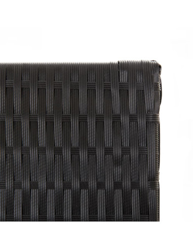 Divisorio per Ambienti a 3 Pannelli Nero in Polyrattan