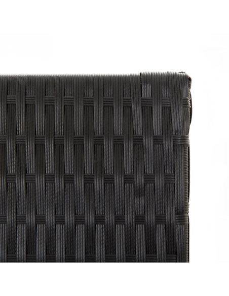 Divisorio per Ambienti a 3 Pannelli Nero in Polyrattan
