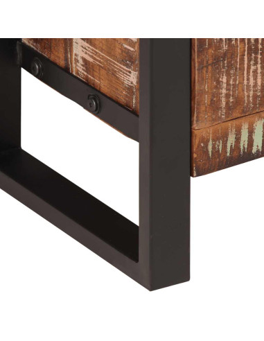 Credenza Alta 118x30x200 cm in Legno Massello di Recupero