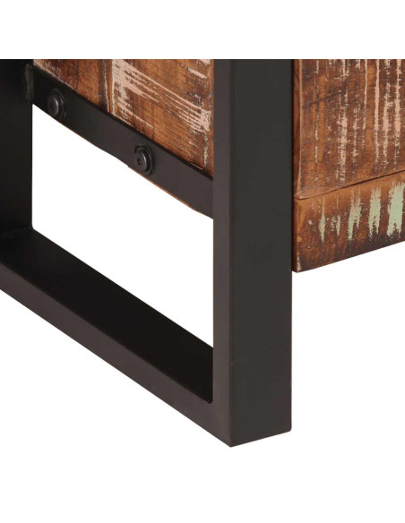 Credenza Alta 118x30x200 cm in Legno Massello di Recupero