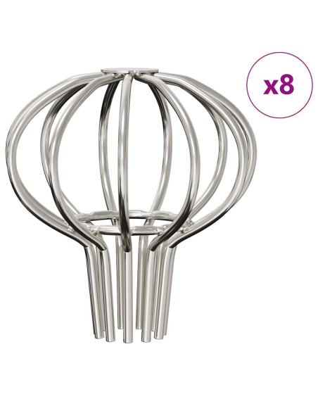 Protezione Foglie per Grondaia 8 pcs Argento 50 mm