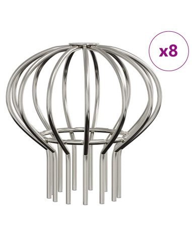 Protezione Foglie per Grondaia 8 pcs Argento 75 mm