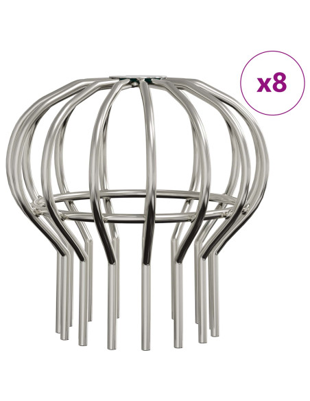 Protezione Foglie per Grondaia 8 pcs Argento 110 mm