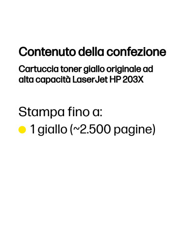 HP LaserJet Cartuccia toner giallo originale ad alta capacità 203X