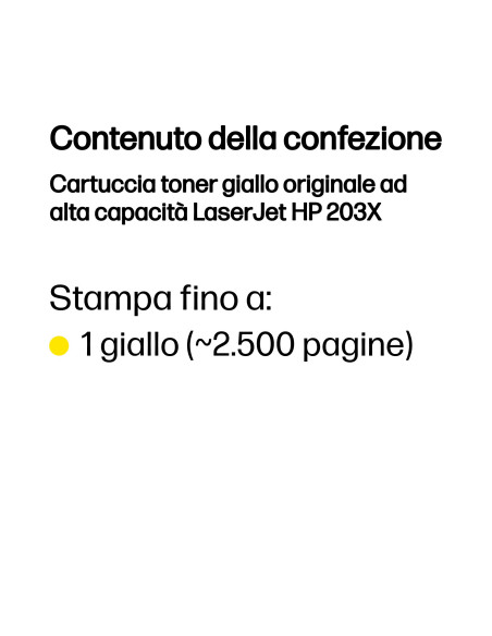 HP LaserJet Cartuccia toner giallo originale ad alta capacità 203X